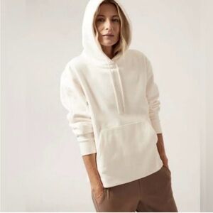 Athleta Retro Plush Hoodie in Magnolia White - L- fleece, soft, NWOT